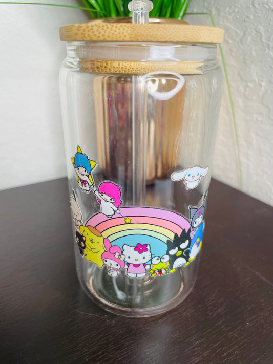 12 oz. Kitty and Friends glass