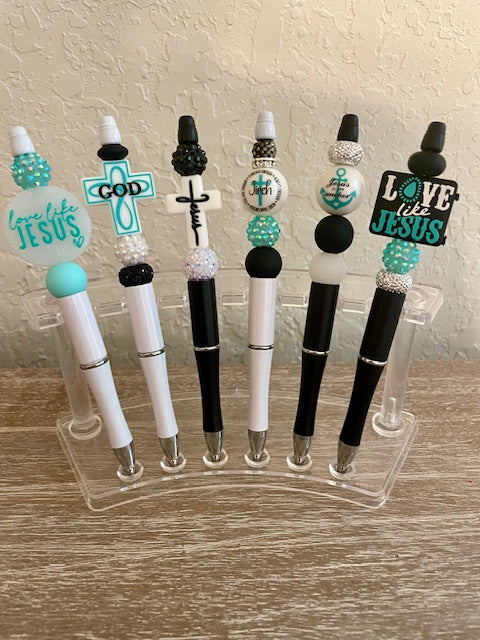 Inspirational Pens - Turquoise, Black and White