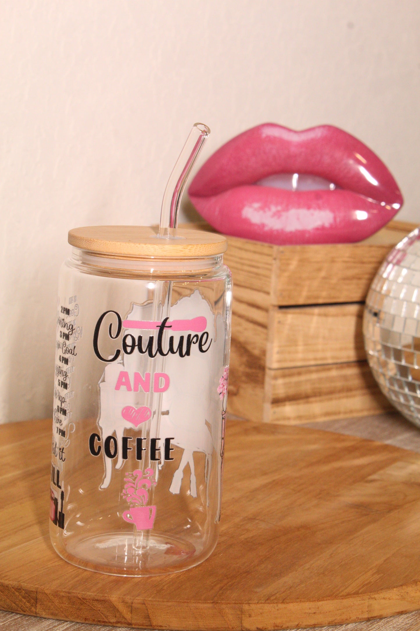 15 oz. Coutour and Coffee glass can mug
